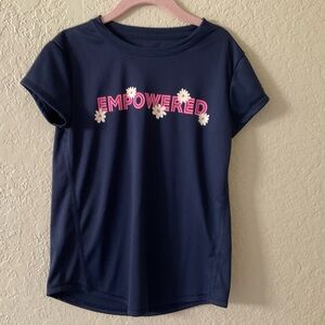 🌼 All In Motion 🌼 Navy Empowered Graphic T-Shirt. Size S 6/7